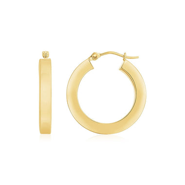 14K Yellow Gold Square Tube Hoop Earrings - 0