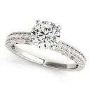 14k White Gold Antique Style Diamond Engagement Ring (1 1/8 cttw)-1