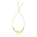 14k Yellow Gold Infinity Motif Adjustable Lariat Bracelet-1