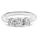 14K White Gold  3/4 Cttw Lab Grown Diamond 3 Stone Ring Band (F-G Color, VS2-SI1 Clarity)- Size 7-1