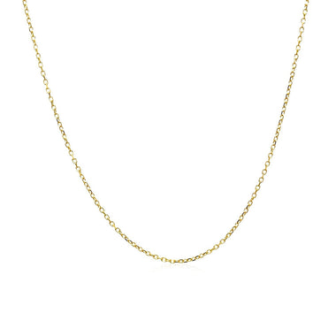 14k Yellow Gold Diamond Cut Cable Link Chain 0.8mm - 0