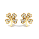 10K Yellow Gold Diamond Accent 4 Leaf Clover Stud Earrings-1