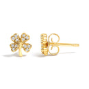 10K Yellow Gold Diamond Accent 4 Leaf Clover Stud Earrings-3