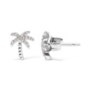 10K White Gold 1/10 Cttw Diamond  Encrusted Palm Tree Stud Earrings (H-I Color, I1-I2 Clarity)-6