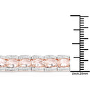 18K Rose Gold Plated 11.60 Carat Genuine Morganite .925 Sterling Silver Bracelet-6