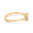 14K Yellow Gold Plated Sterling Silver 1/5 Cttw Baguette Diamond Open Band Ring-2