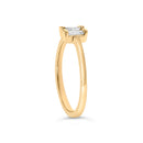 14K Yellow Gold Plated Sterling Silver 1/5 Cttw Baguette Diamond Open Band Ring-4