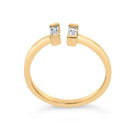 14K Yellow Gold Plated Sterling Silver 1/5 Cttw Baguette Diamond Open Band Ring-5