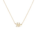 10K Yellow Gold 1/10 Cttw Diamond Leaf and Branch 18" Pendant Necklace (H-I Color, I1-I2 Clarity)-4