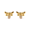 10K Yellow Gold Diamond Accented Bumble Bee Stud Earring (H-I Color, I1-I2 Clarity)-4