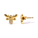 10K Yellow Gold Diamond Accented Bumble Bee Stud Earring (H-I Color, I1-I2 Clarity)-6