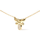10K Yellow Gold Diamond Accented Bumble Bee Pendant 18" Inch Necklace (H-I Color, I1-I2 Clarity)-6