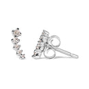 10K White Gold 1/10 Cttw Diamond Journey Style Climber Stud Earrings (H-I Color, I1-I2 Clarity)-6