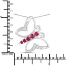 0.62 Carat Genuine Ruby and White Zircon .925 Sterling Silver Necklace-3