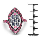 1.77 Carat Genuine Blue Sapphire and Ruby .925 Sterling Silver Ring-3