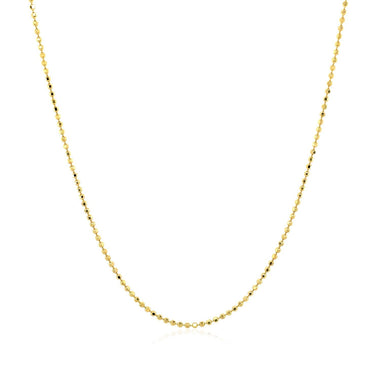 14k Yellow Gold Diamond Cut Bead Chain 1.0mm - 0