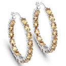 4.80 Carat Genuine Citrine .925 Sterling Silver Earrings-1