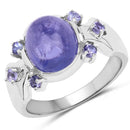 3.76 Carat Genuine Tanzanite .925 Sterling Silver Ring-1