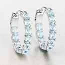 3.80 Carat Genuine Blue Topaz .925 Sterling Silver Earrings-4