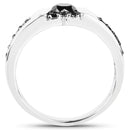 0.83 Carat Genuine Black Diamond .925 Sterling Silver Ring-2