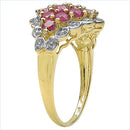14K Yellow Gold Plated 2.08 Carat Genuine Ruby .925 Sterling Silver Ring-2