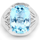 12.10 Carat Genuine Blue Topaz .925 Sterling Silver Ring-3