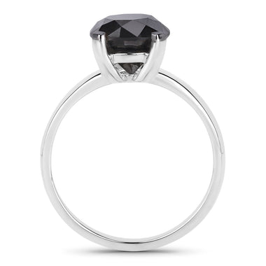 3.00 Carat Genuine Black Diamond 14K White Gold Ring - 0