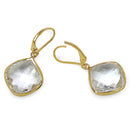 14K Yellow Gold Plated 23.86 Carat Genuine Crystal Quartz Sterling Silver Earrings-2
