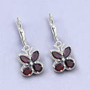 2.60 Carat Genuine Garnet .925 Sterling Silver Earrings-4