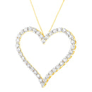 10k Yellow Gold Plated .925 Sterling Silver 3.0 cttw Round-Cut Diamond Open Heart Pendant Necklace (J-K Color, I1-I2 Clarity) - 18"-3