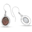 4.72 Carat Genuine Copper Bloom Drusy and White Topaz .925 Sterling Silver Earrings-2