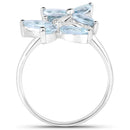 1.54 Carat Genuine Aquamarine .925 Sterling Silver Ring-2