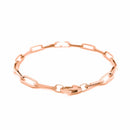 14K Rose Gold Bold Paperclip Chain Bracelet-3