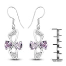 4.06 Carat Genuine Pink Amethyst & White Topaz .925 Sterling Silver Earrings-3