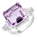 8.30 Carat Genuine Pink Amethyst and White Topaz .925 Sterling Silver Ring-1
