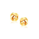 14k Yellow Gold Classic Love Knot Stud Earrings-2