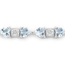 7.36 Carat Genuine Aquamarine and White Diamond .925 Sterling Silver Bracelet-2