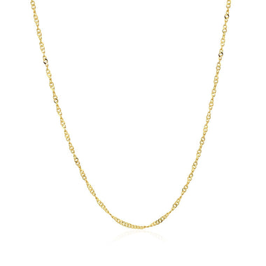 14k Yellow Gold Singapore Style Adjustable Chain (1.40 mm) - 0