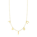 14K Yellow Gold Necklace with Polished Charms-1