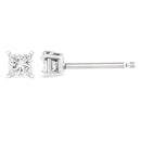14K White Gold 1.00 Cttw Princess-Cut Square Near Colorless Diamond Classic 4-Prong Solitaire Stud Earrings (G-H Color, SI1-SI2 Clarity)-3