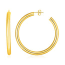 14k Yellow Gold Polished Hoop Earrings-1