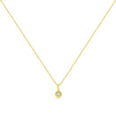 14K Yellow Gold Plated .925 Sterling Silver 1/2 Cttw Brilliant Round Cut Diamond Solitaire Milgrain 18" Pendant Necklace (K-L Color, I2-I3 Clarity)-5