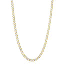 14k Yellow Gold White Pave High Polish Modern Lite Miami Cuban Chain (6.5mm)-2