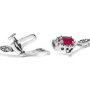 10K White Gold 4.5mm x 3mm Oval Ruby and Diamond Link Bracelet (H-I Color, SI1-SI2 Clarity)  - Size 7"-2