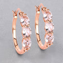 1.63 Carat Genuine Morganite and White Diamond .925 Sterling Silver Earrings-4