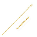 14k Yellow Gold Diamond-Cut Alternating Bead Chain 1.5mm-7