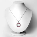 1.30 Carat Genuine Pink Tourmaline and White Topaz .925 Sterling Silver Pendant-3