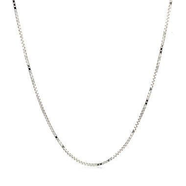 10k White Gold Adjustable Box Chain 0.85mm - 0