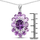7.24 Carat Genuine Amethyst .925 Sterling Silver Pendant-3