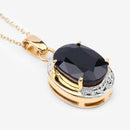 7.50 Carat Genuine Black Sapphire .925 Sterling Silver Pendant-4